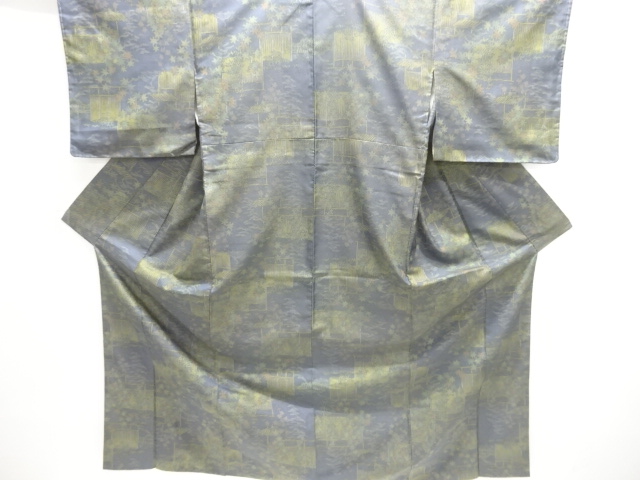 JAPANESE KIMONO / OMESHI / NISHIJIN-ORI / WOVEN MAPLE LEAVES